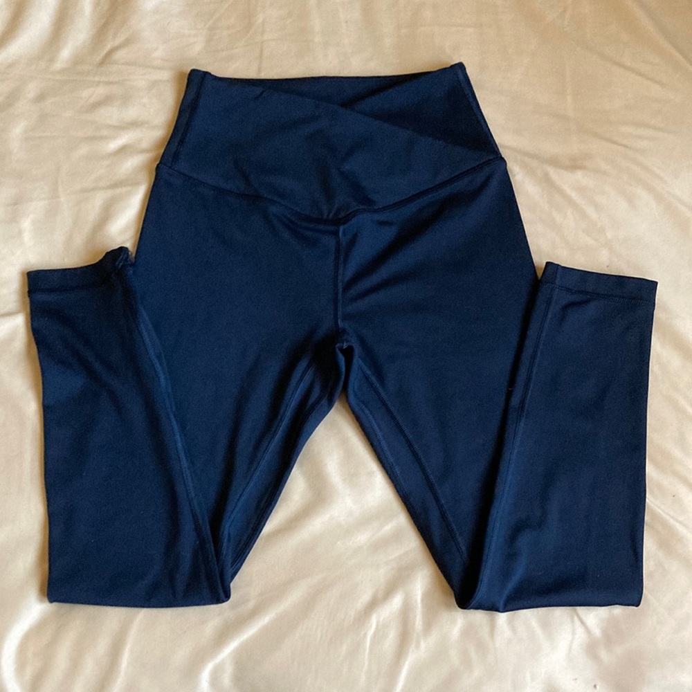 High waisted crossover ankle leggings